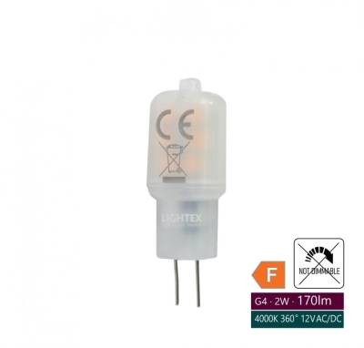 Лед лампа SMD 2W 12V G4 170lm 4000K Lightex