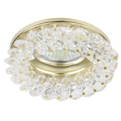 Луна Tiara, злато, 1xGU10, EL1400 GD 40W Двуредов, Кристал