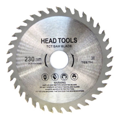 Диск за циркуляр за дърво ф230х36Тх22.23мм, 36 Зъба, HEAD TOOLS