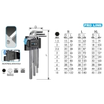 Шестограми WORKEE Pro Line, 1.5x10 mm, Комплект 9 броя, Средни L, Магнитен накрайник