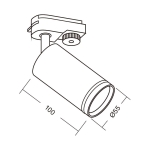 СПОТ ЗА РЕЛСОВ МОНТАЖ GU10 ЧЕРЕН TL908 BK KING