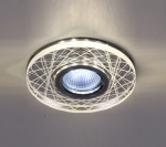 Луна Стационарна с LED лента 3W, 4000K, LS500175, ф 120, MR 16, Кръгла, Прозрачен Акрил, Алуминий