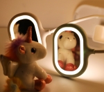 ЛЕД Настолна лампа с Огледало, 3 режима светлина, USB, Сензор, Li-ion, LD1053 Синя
