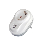 Адаптер със защита и USB+C TYPE, Шуко Nilson, Бял Нилсон