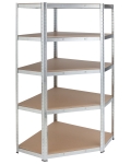 Метален стелаж WORKEE 180x40x90 см, Ъглов, 5 MDF рафта х 175 кг