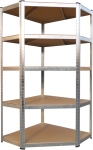 Метален стелаж WORKEE 180x40x90 см, Ъглов, 5 MDF рафта х 175 кг